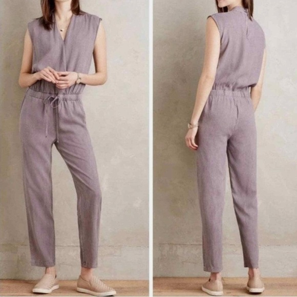Anthropologie Pants - Anthropologie by Cloth and Stone Lilac Jumpsuit with Tapered Legs